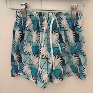 George Hats Blue Palm Hybrid Swim Shorts 5-6y